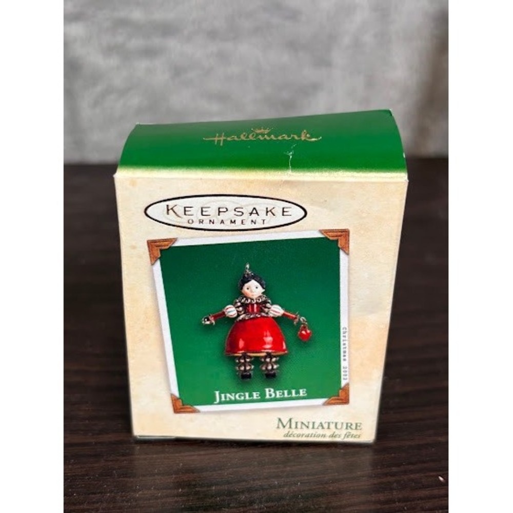 Hallmark Keepsake Jingle Belle Miniature Ornament 2002 Sue Tague Beaded Red